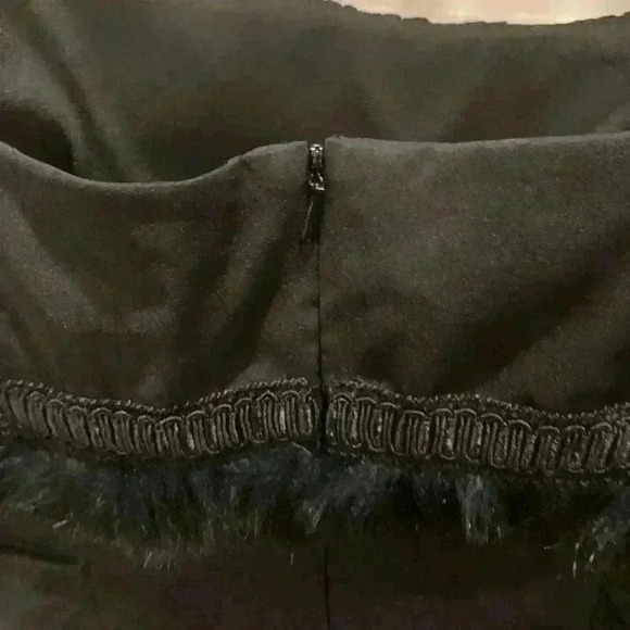 Donna Ricco Little Black Dress Cocktail Dress Ruching Feathers size 10 - Picture 10 of 15